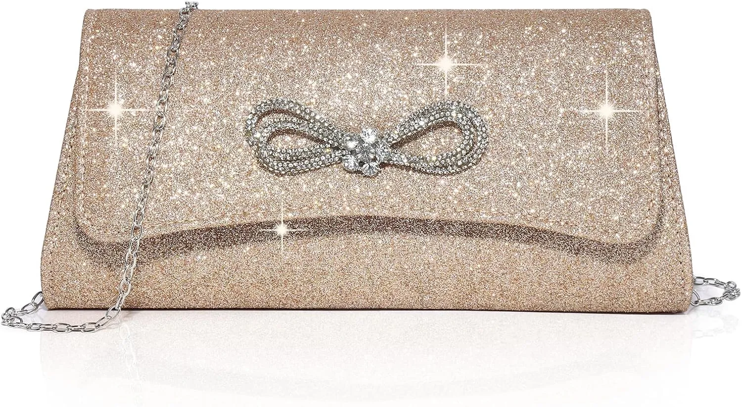 Labair Womens Evening Bag Sparkly Bow Clutch Purse Wedding Prom Formal Purses Party Cocktail Handbags.