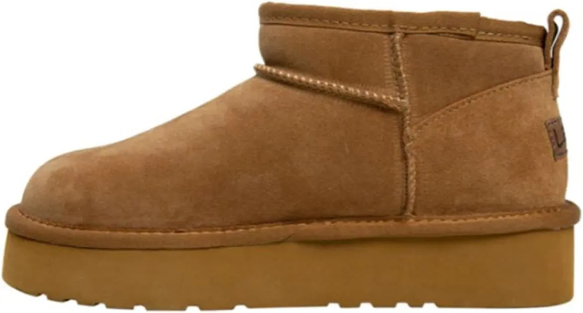 Lamo Women's Ellie Platform Boots for Women | Comfortable Cirrus Footbed System™ Platform Shoes for Women | Ankle Boot Faux Fur Lining, NeverWet® Water and Stain Resistant Boot