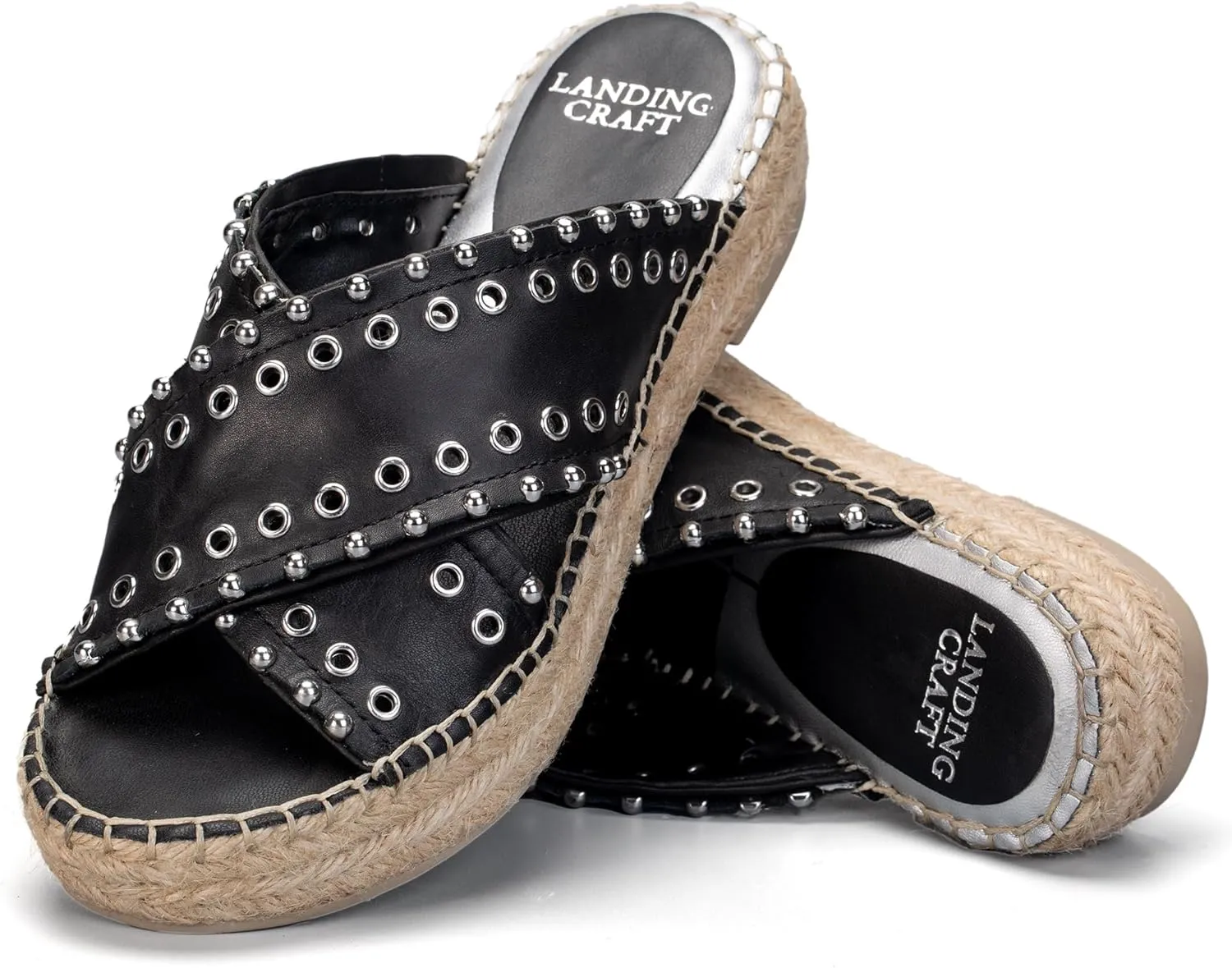 landing craft Espadrille Wedges Vintage Sandals for Women Platform Slides Bohemia Sandals Slip on Open Toe Beach Sandals