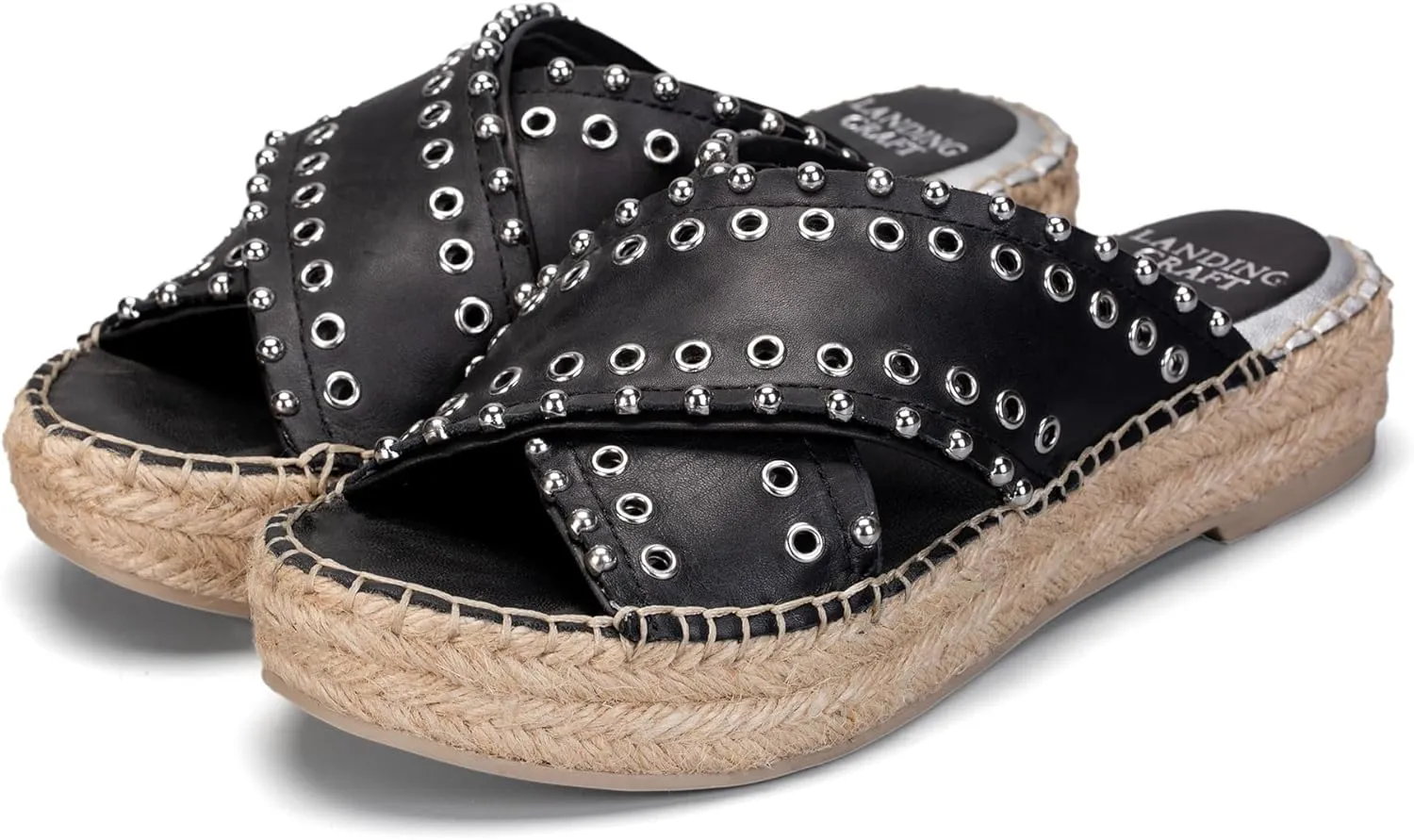 landing craft Espadrille Wedges Vintage Sandals for Women Platform Slides Bohemia Sandals Slip on Open Toe Beach Sandals