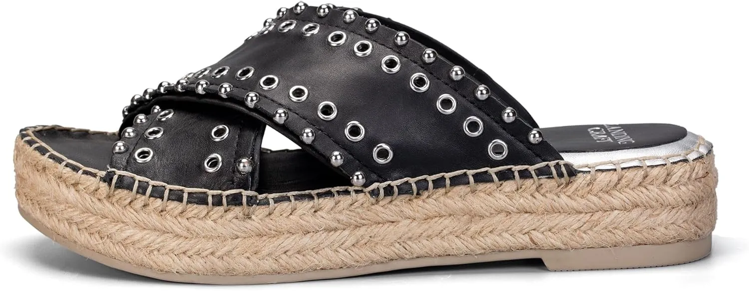 landing craft Espadrille Wedges Vintage Sandals for Women Platform Slides Bohemia Sandals Slip on Open Toe Beach Sandals