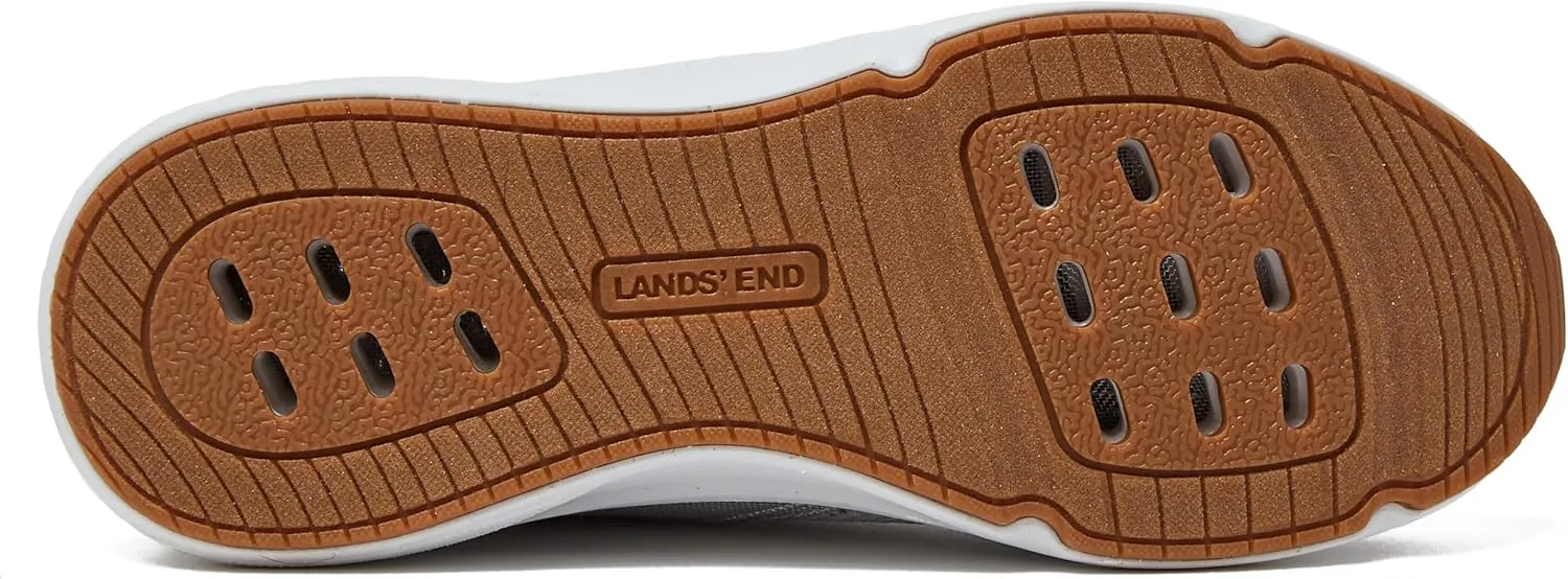 Lands' End Slip On Water Sneakers for Women with Quick Dry Mesh, Lightweight Sport Womens Water Shoes with Drainage Holes for Beach or Pool, Black or Silver, Adult Size 6-11 Water Shoes for Women