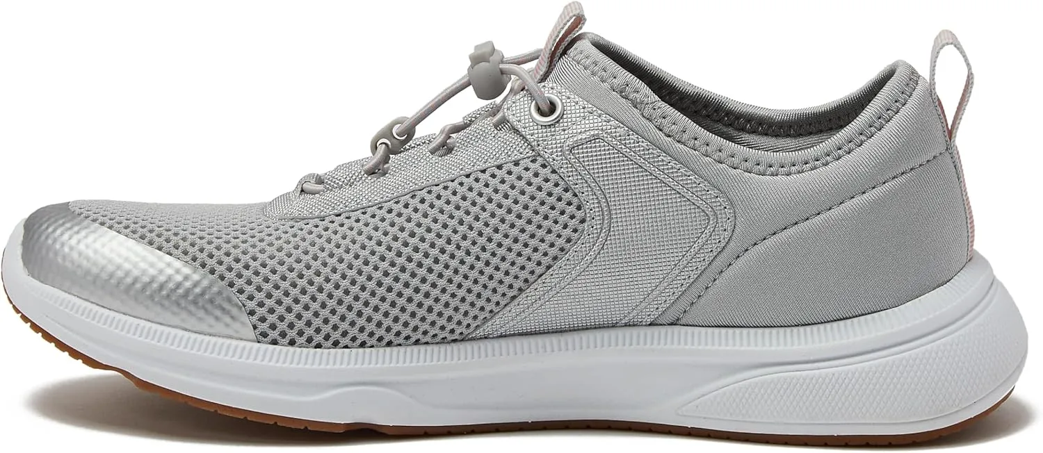 Lands' End Slip On Water Sneakers for Women with Quick Dry Mesh, Lightweight Sport Womens Water Shoes with Drainage Holes for Beach or Pool, Black or Silver, Adult Size 6-11 Water Shoes for Women