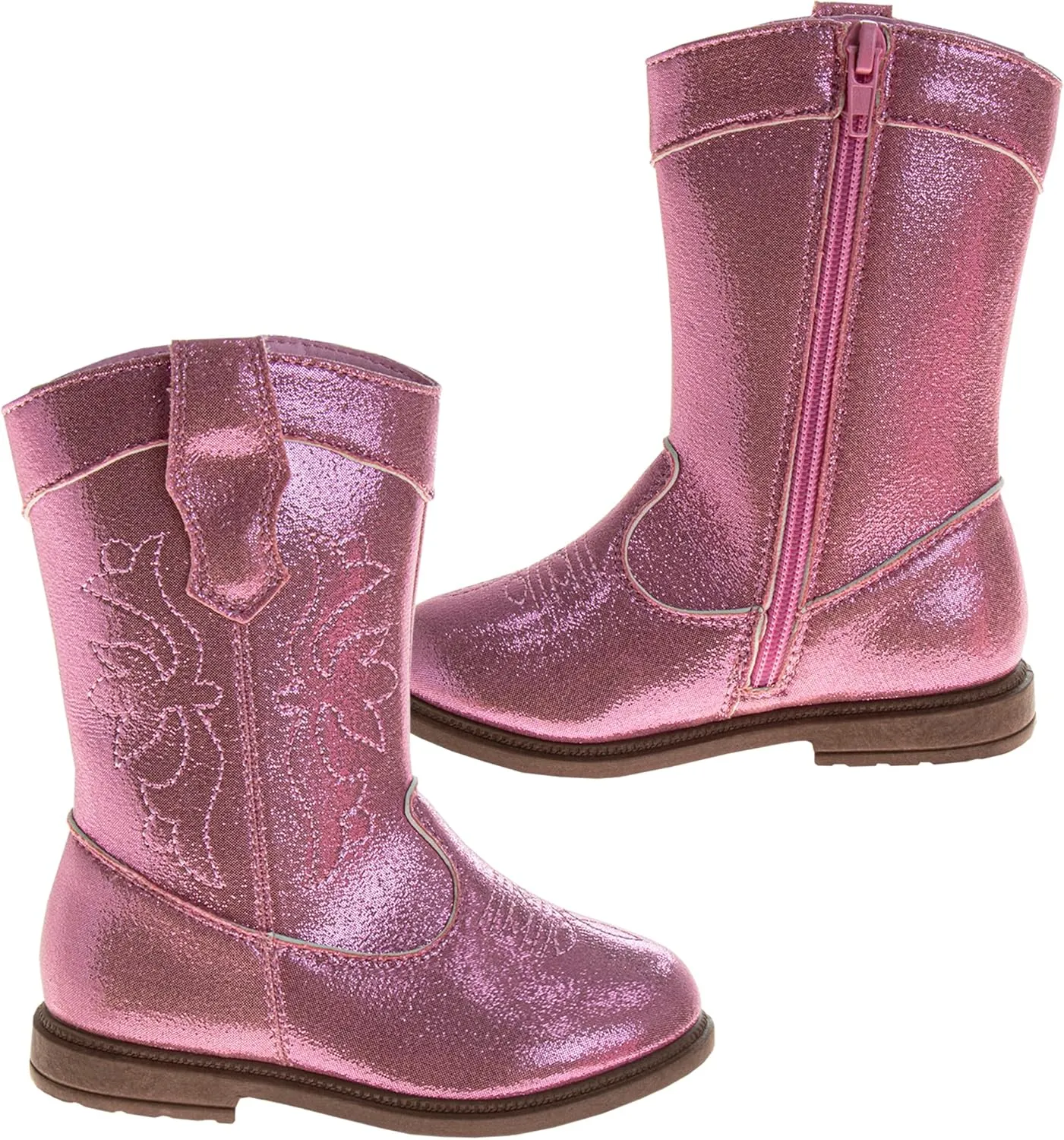 Laura Ashley Girls' Cowgirl Boots - Western Glitter Cowboy Boots (Toddler/Little Girl)