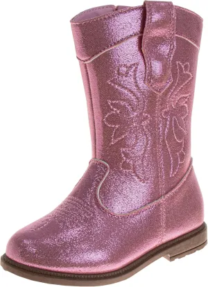 Laura Ashley Girls' Cowgirl Boots - Western Glitter Cowboy Boots (Toddler/Little Girl)