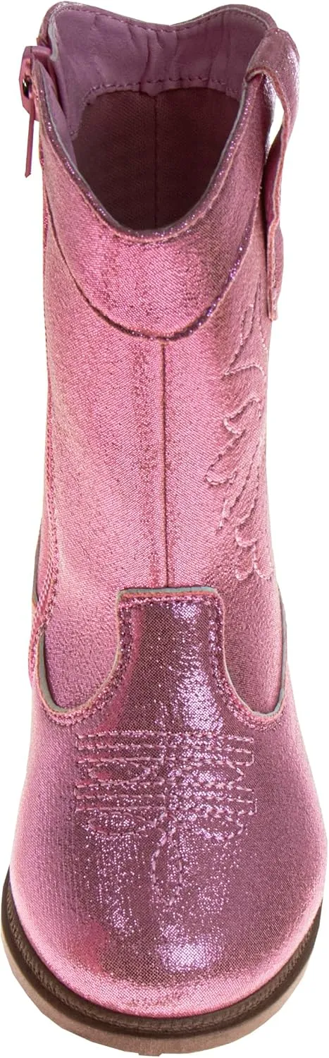 Laura Ashley Girls' Cowgirl Boots - Western Glitter Cowboy Boots (Toddler/Little Girl)