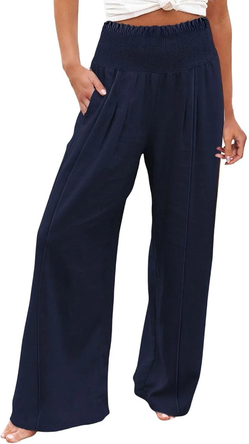 Linen Cargo Pants Women Summer Linen Pants Pants Wide Leg Long Pant Trousers with Pocket Womens Linen Pants Straight Leg