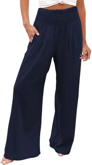 Linen Cargo Pants Women Summer Linen Pants Pants Wide Leg Long Pant Trousers with Pocket Womens Linen Pants Straight Leg