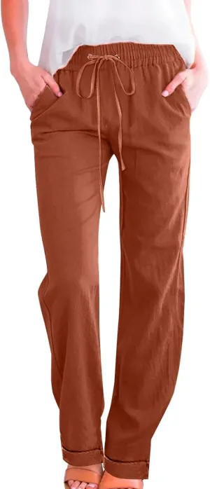 Linen Clothing for Women Linen Clothing Linen Loose Casual Drawstring Wide Leg Linen Trousers Women Linen Outfit Women