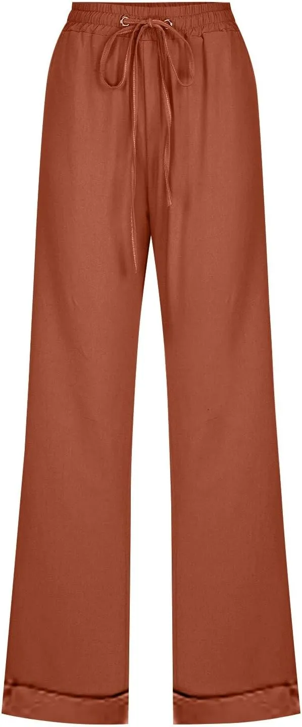 Linen Clothing for Women Linen Clothing Linen Loose Casual Drawstring Wide Leg Linen Trousers Women Linen Outfit Women
