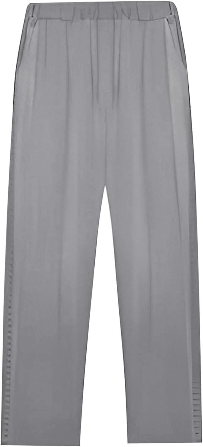 Linen Pants for Women Summer Linen Pant Loose Straight Leg Capri Pants Beach Pants with Tailored Linen Pants for Women