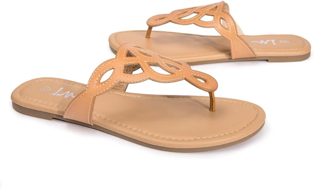 LM Women's Thong Sandals T-Strap Sandals Slip On Flat Sandals Flip Flop Casual Summer Slide Sandals