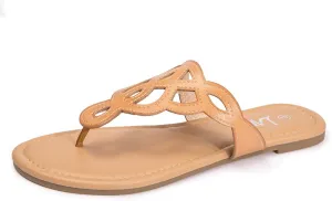 LM Women's Thong Sandals T-Strap Sandals Slip On Flat Sandals Flip Flop Casual Summer Slide Sandals