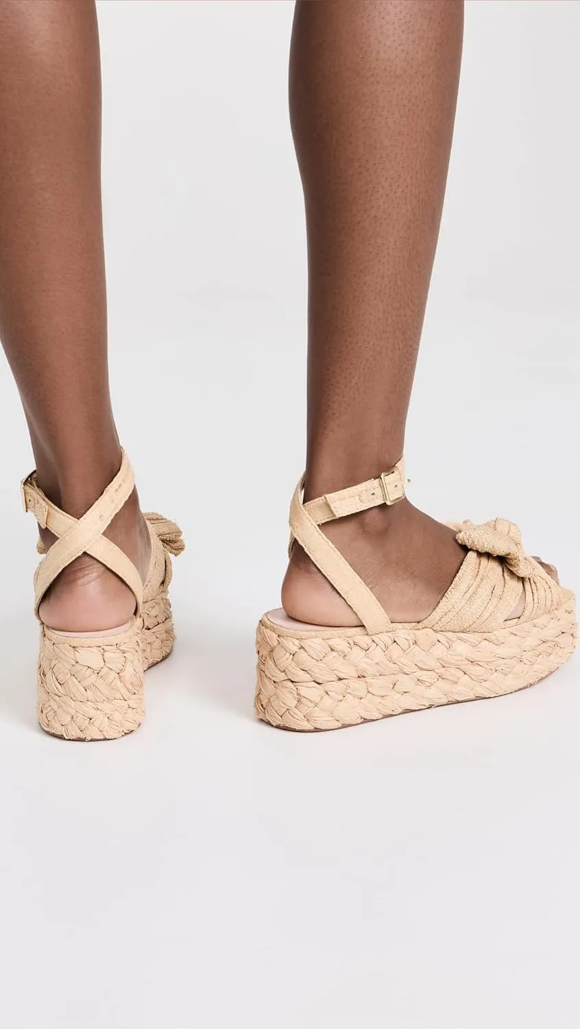 Loeffler Randall Women's Gaby Pleated Bow Bow Braided Espadrilles