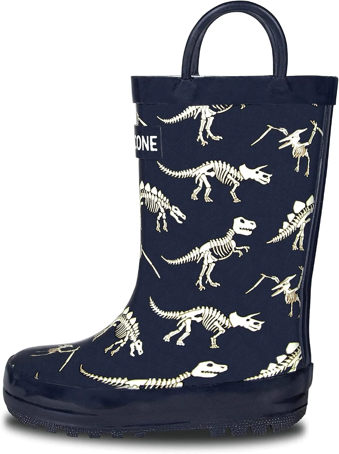 Lone Cone Kids Rain Boots for Girls & Boys – Waterproof Natural Rubber Toddler Rain Boots with Non-Slip Outsole & Easy Pull Handles – Solid, Pattern & Glitter Designs