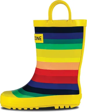 Lone Cone Kids Rain Boots for Girls & Boys – Waterproof Natural Rubber Toddler Rain Boots with Non-Slip Outsole & Easy Pull Handles – Solid, Pattern & Glitter Designs