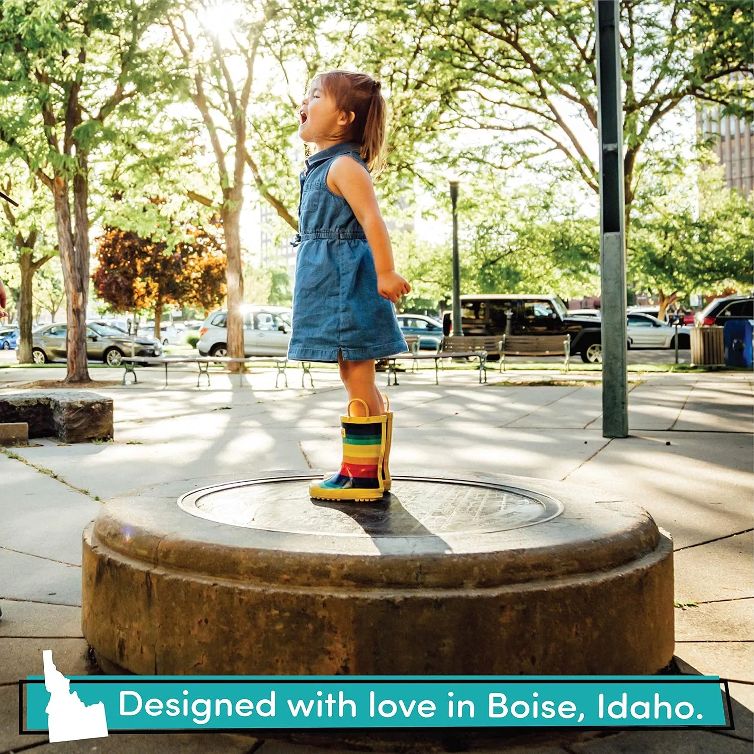 Lone Cone Kids Rain Boots for Girls & Boys – Waterproof Natural Rubber Toddler Rain Boots with Non-Slip Outsole & Easy Pull Handles – Solid, Pattern & Glitter Designs