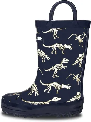 Lone Cone Kids Rain Boots for Girls & Boys – Waterproof Natural Rubber Toddler Rain Boots with Non-Slip Outsole & Easy Pull Handles – Solid, Pattern & Glitter Designs