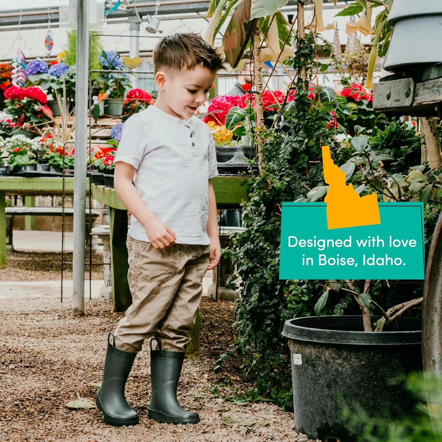 Lone Cone Premium Natural Rubber Rain Boots for Toddlers and Kids with Solid Design