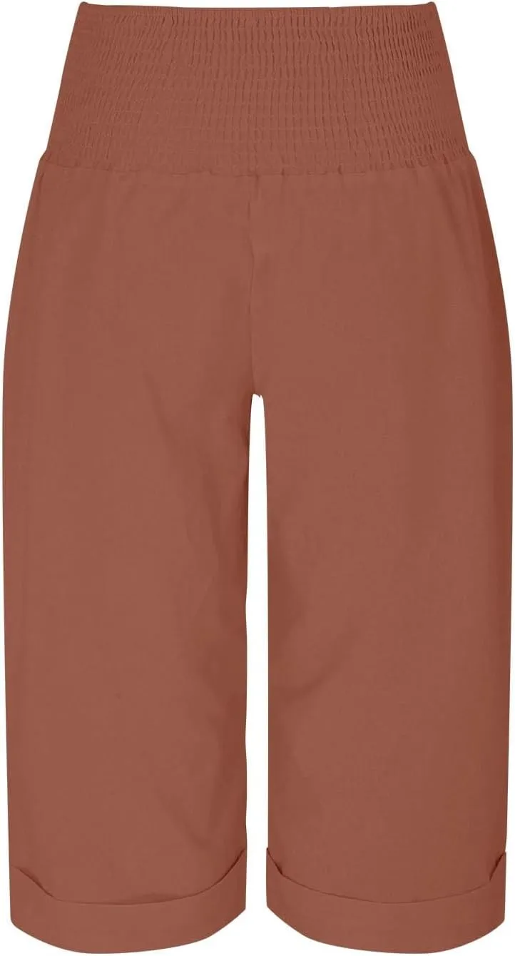 Long Linen Pants for Women Tall Solid Color Button Loose Casual Pants Tailored Linen Pants for Women