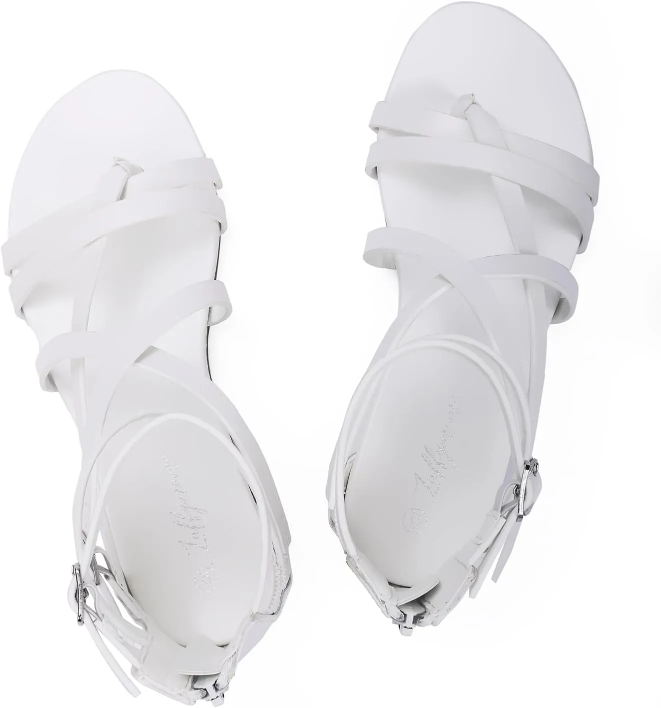 Luffymomo Women's Gladiator Strap Sandals Flat Fisherman Thong Cross Strappy Sandals
