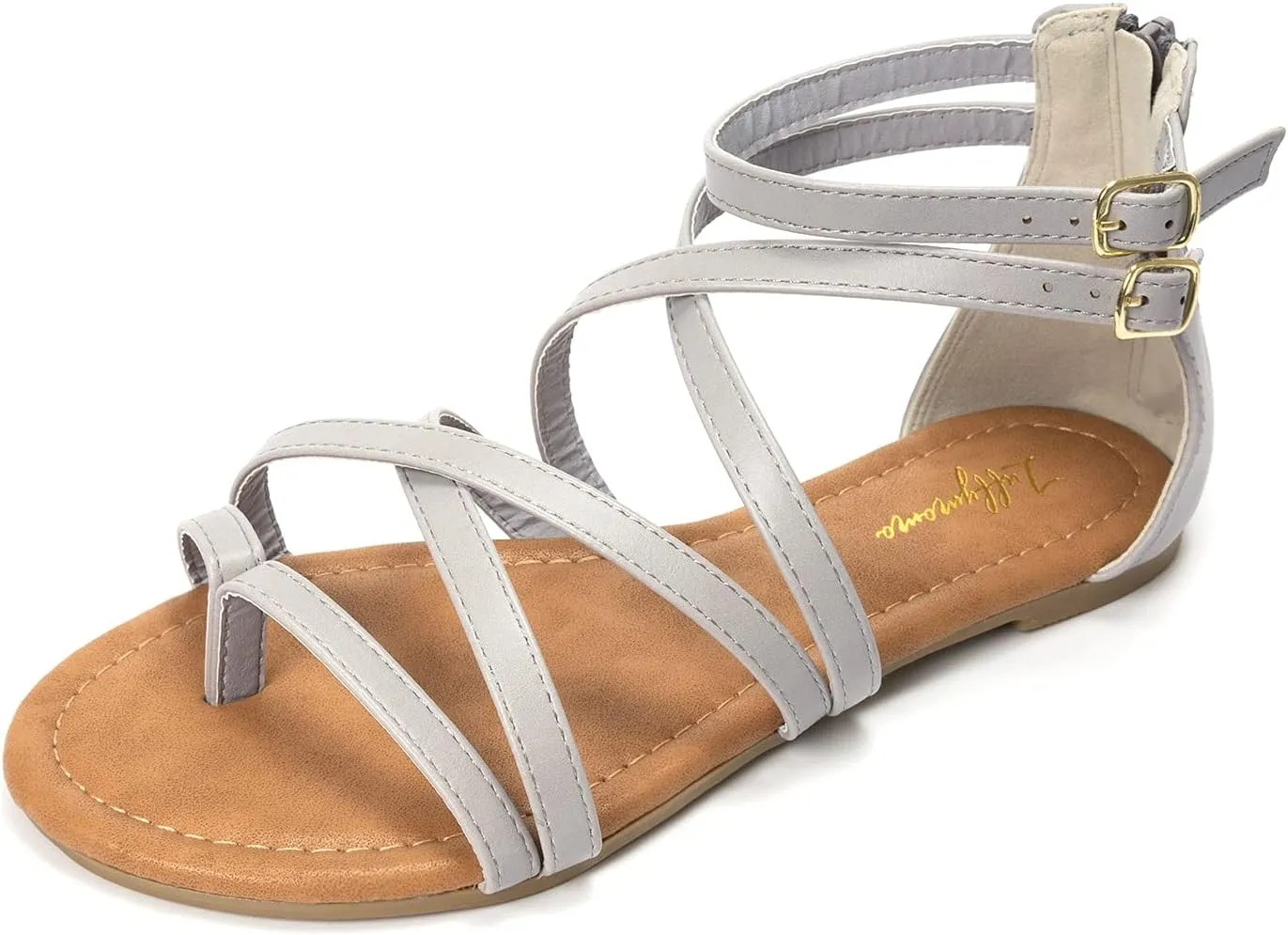 Luffymomo Women's Gladiator Strap Sandals Flat Fisherman Thong Cross Strappy Sandals