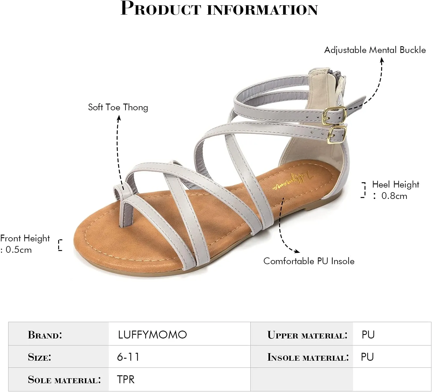 Luffymomo Women's Gladiator Strap Sandals Flat Fisherman Thong Cross Strappy Sandals