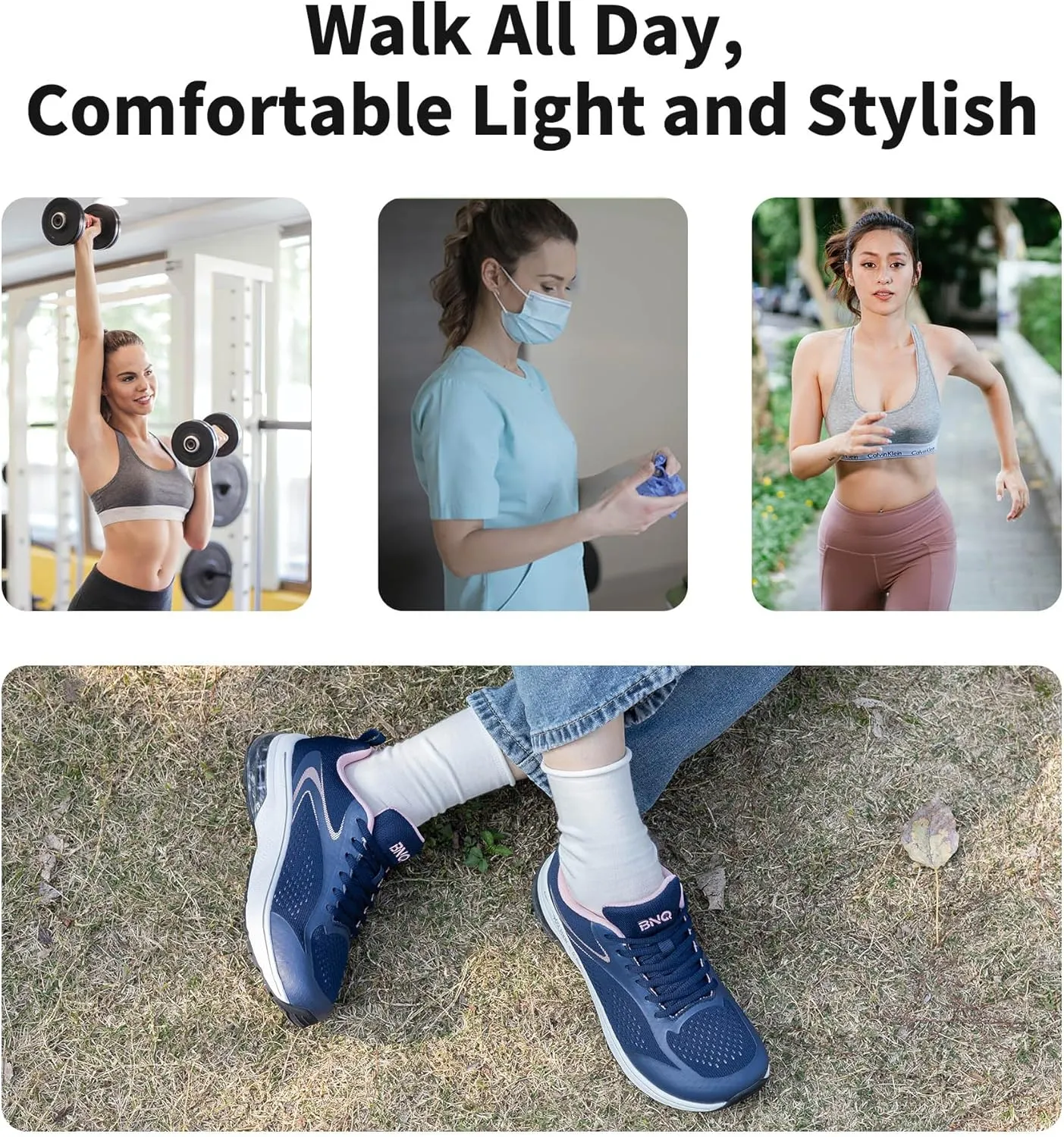 MAFEKE Womens Wide Toe Box Running Shoes Air Arch Support Tennis Athletic Sneakers Orthotic Walking Shoes for Plantar Fasciitis Pain Relief US 6-11