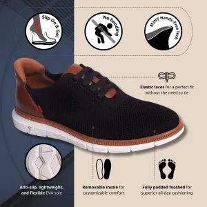 Marc Joseph New York Mens Hands Free Slip On Casual Dress Sneakers Mesh Oxfords Lightweight Breathable Walking Shoes