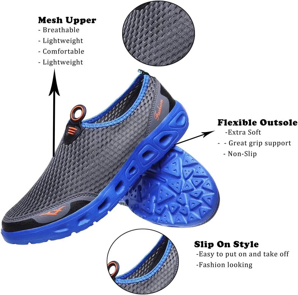 Men Women Quick Dry Water Shoes Slip-on Aqua Sport Walking Shoes