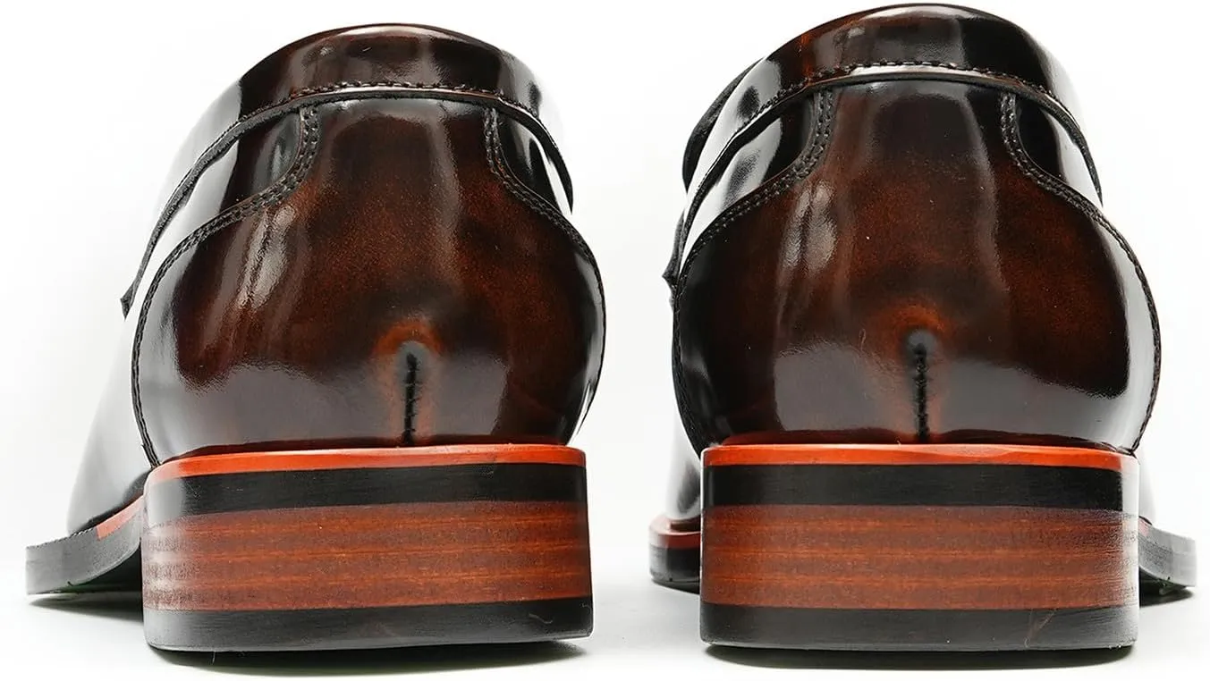 Men's Dress Loafers Slip-On Shoes - Patent Leather Pointed Toe Formal Business Casual Shoes for Wedding, Prom, Tuxedo - Comfortable Mocassins