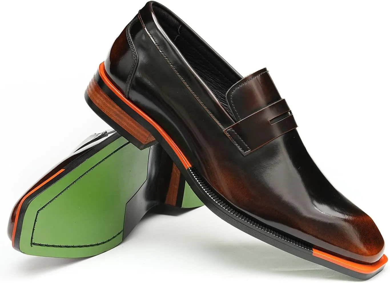 Men's Dress Loafers Slip-On Shoes - Patent Leather Pointed Toe Formal Business Casual Shoes for Wedding, Prom, Tuxedo - Comfortable Mocassins