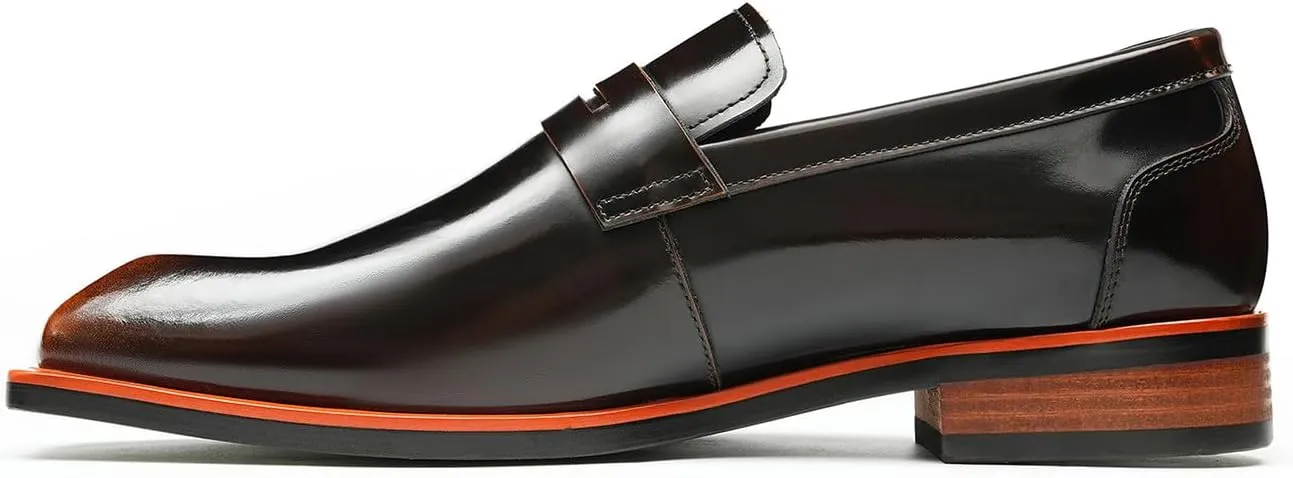 Men's Dress Loafers Slip-On Shoes - Patent Leather Pointed Toe Formal Business Casual Shoes for Wedding, Prom, Tuxedo - Comfortable Mocassins