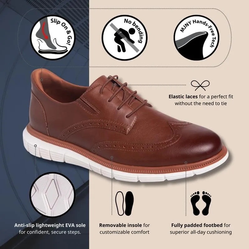 Mens Hands Free Slip On Wingtip Oxford Shoes Business Formal Derby Lightweight Sneakers