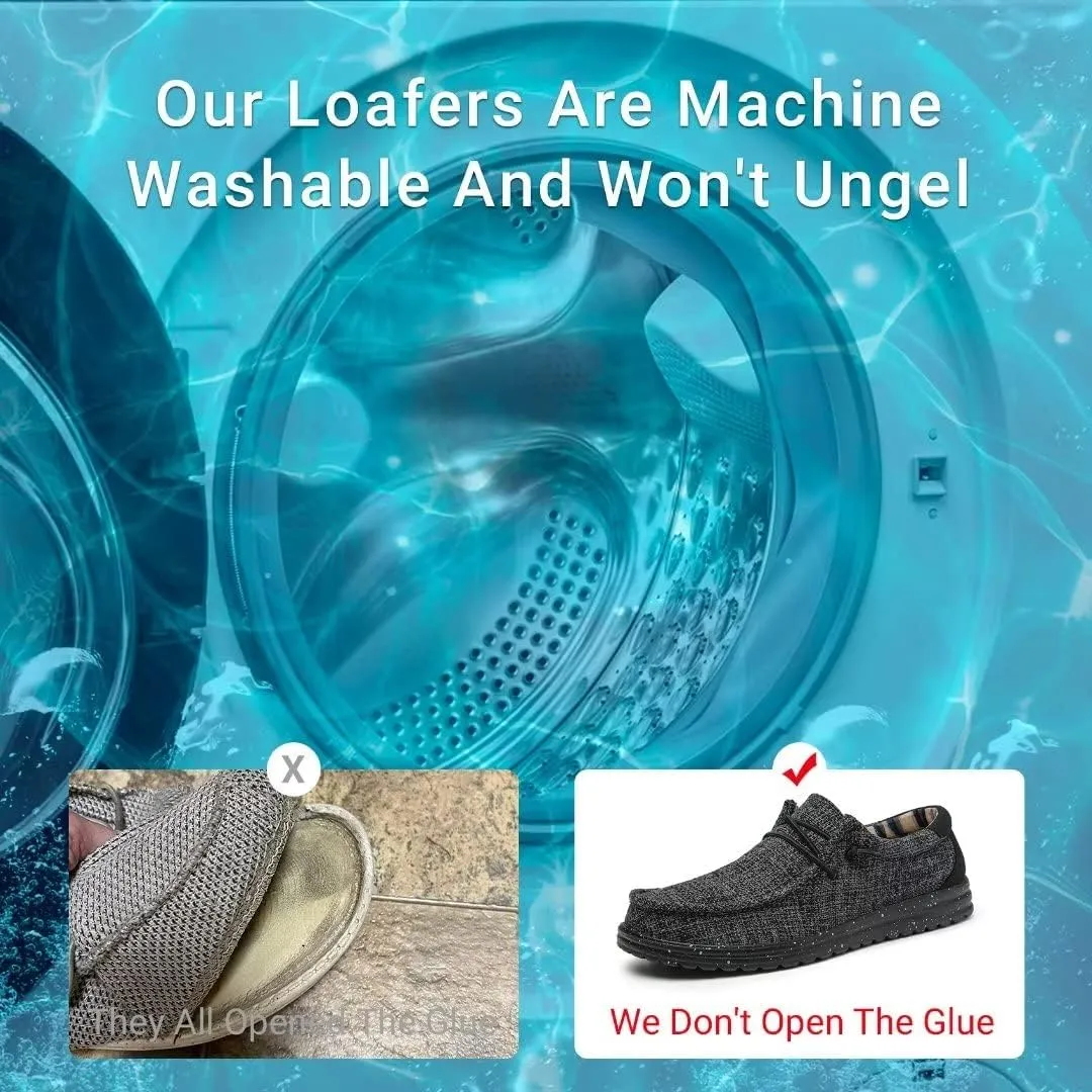 Mens Machine-Washable Casual Loafers, Men Slip On Comfortable and Breathable Boat Shoes for Work, Casual, Walk, Traveling, Beach, Gifts for Men, Zapatos Mocasines para Hombre