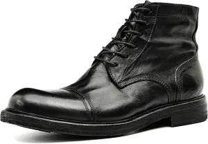 Mens Oxfords Boots Formal Dress Genuine Leather Cap Toe Ankle Boots Fashion Goodyear Handcrafted Lace Up Chelsea Boot Fashion Prom Wedding Business Casual Tuxedo Motorcycle Boots for Men