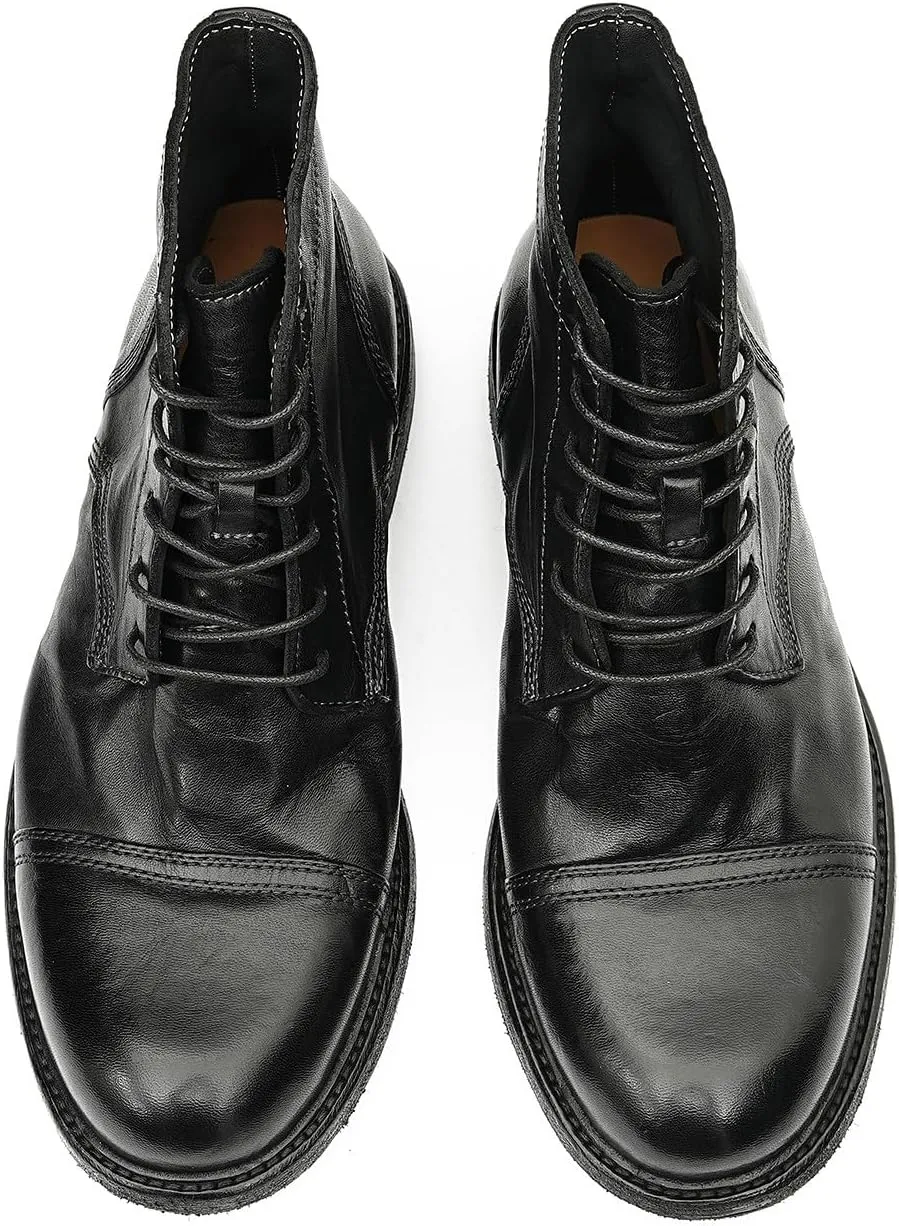Mens Oxfords Boots Formal Dress Genuine Leather Cap Toe Ankle Boots Fashion Goodyear Handcrafted Lace Up Chelsea Boot Fashion Prom Wedding Business Casual Tuxedo Motorcycle Boots for Men