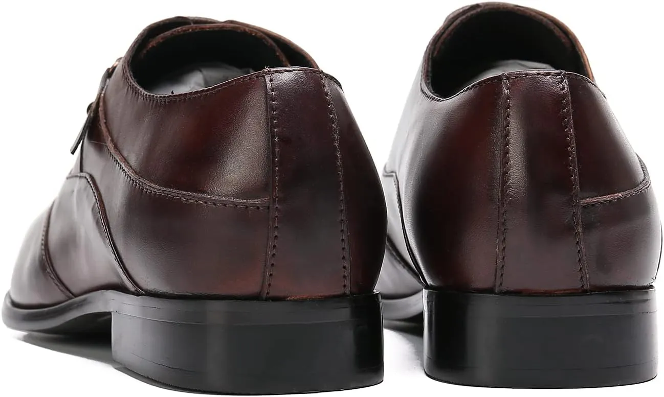 Mens Oxfords Formal Dress Shoes Genuine Leather Wingtip Brown Dress Derby Fashion Comfortable Business Casual Prom Wedding Tuxedo Shoes for Men