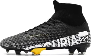 Men's Soccer Shoes Football Cleats High-Tops Lace-Up Non-Slip Spikes Outdoor AG/FG Baseball Lacrosse Rugby Combat Boots