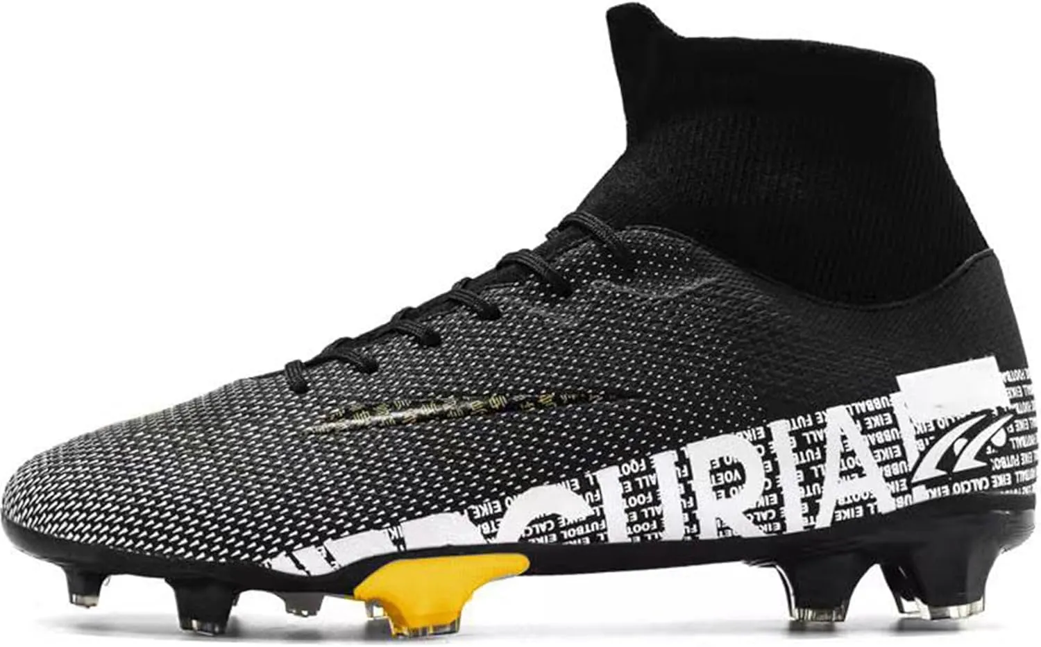 Men's Soccer Shoes Football Cleats High-Tops Lace-Up Non-Slip Spikes Outdoor AG/FG Baseball Lacrosse Rugby Combat Boots