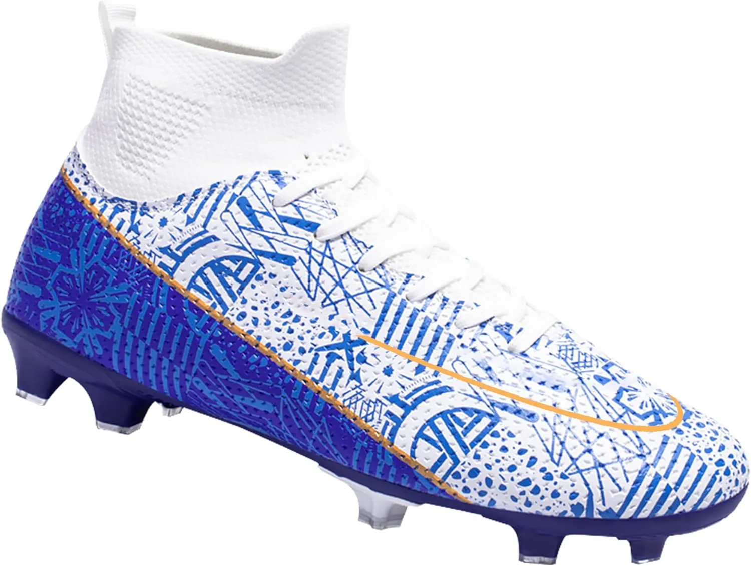 Men's Soccer Shoes Football Cleats High-Tops Lace-Up Non-Slip Spikes Outdoor AG/FG Baseball Lacrosse Rugby Combat Boots