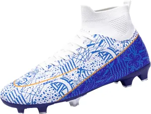 Men's Soccer Shoes Football Cleats High-Tops Lace-Up Non-Slip Spikes Outdoor AG/FG Baseball Lacrosse Rugby Combat Boots