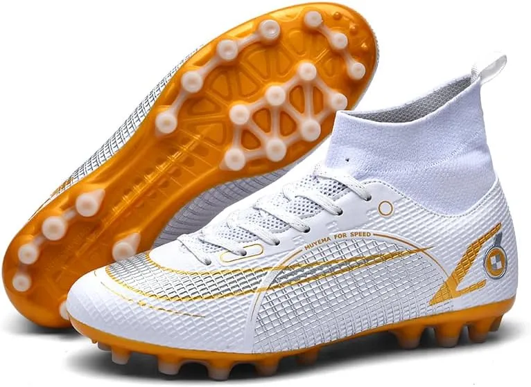 Men's Soccer Shoes High-Top Soccer Cleats Outdoor Breathable Athletic Professional Spikes Youth Boys Football Shoes Unisex