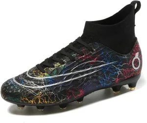 Men's Soccer Shoes High-Top Soccer Cleats Outdoor Breathable Athletic Professional Spikes Youth Boys Football Shoes Unisex