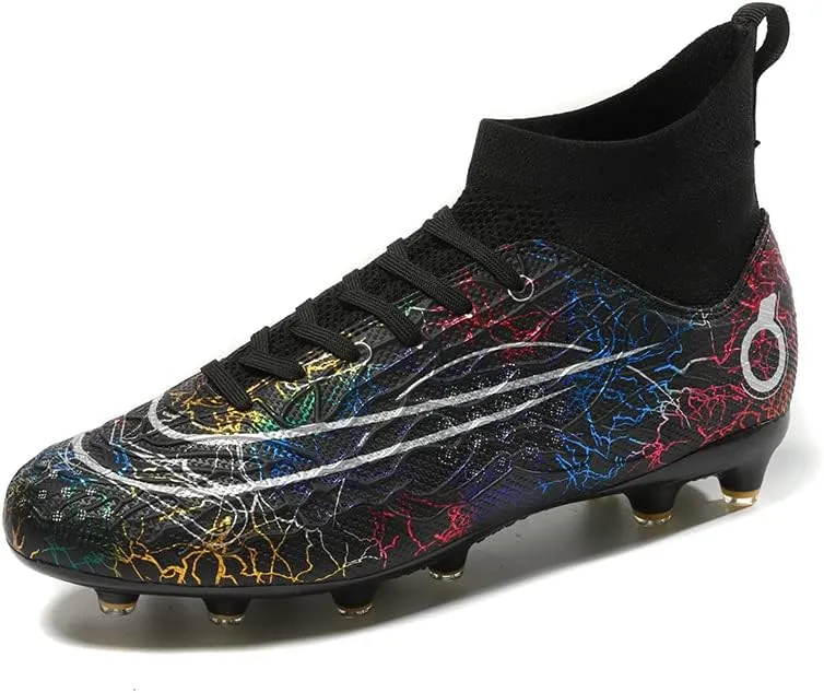 Men's Soccer Shoes High-Top Soccer Cleats Outdoor Breathable Athletic Professional Spikes Youth Boys Football Shoes Unisex