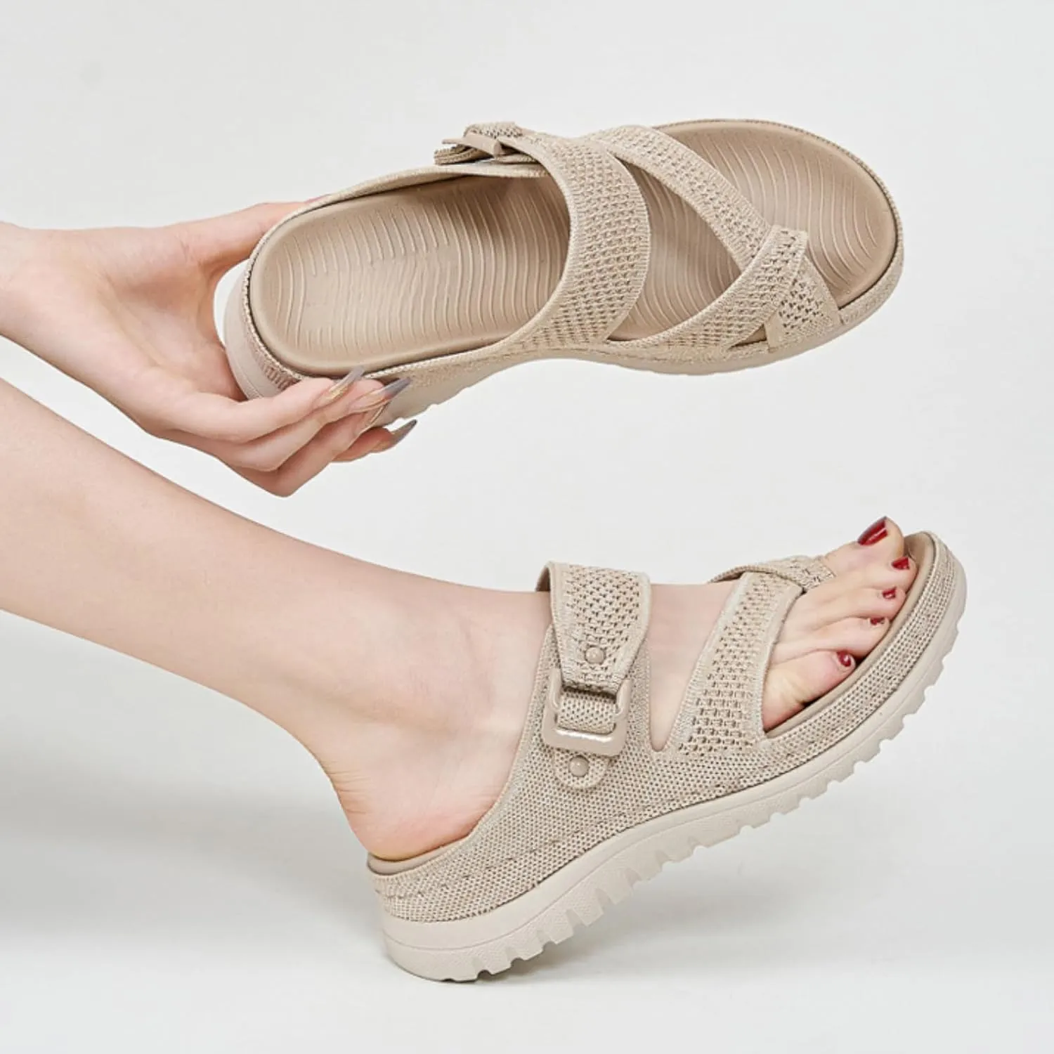 Mesh Flip Flops for Women, Women's Comfortable Breathable Mesh Flip Flops,Hollow Mesh Slide Sandals with Arch Support
