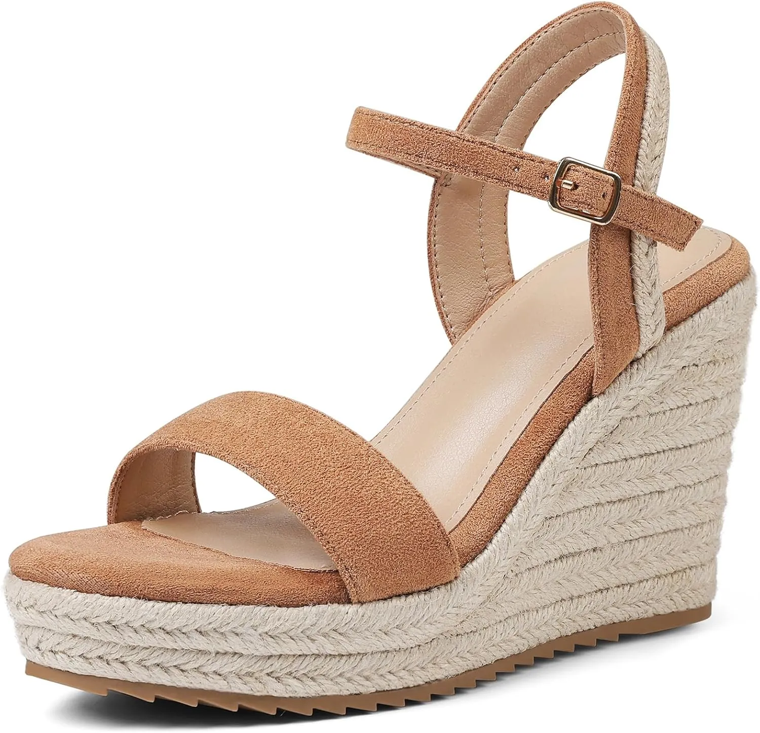 mikarka Women's Espadrille Wedge Sandals: Ankle Strap Platform Open Toe Wedges - Stylish High Heel Dressy Summer Wedges for Women, Inspired by Espadrilles