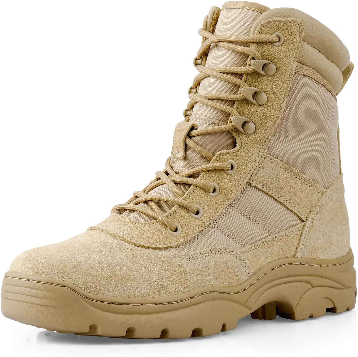 Military Tactical Combat Boots for Men Side Zipper Army Police Work Boots Anti-slip for Security Duty Desert