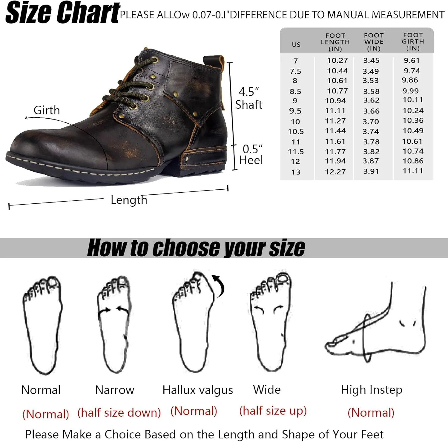 Motorcycle Boots Men Fashion Leather Ankle Chukka Boots Casual Riding Lace up Shoes AF001-3