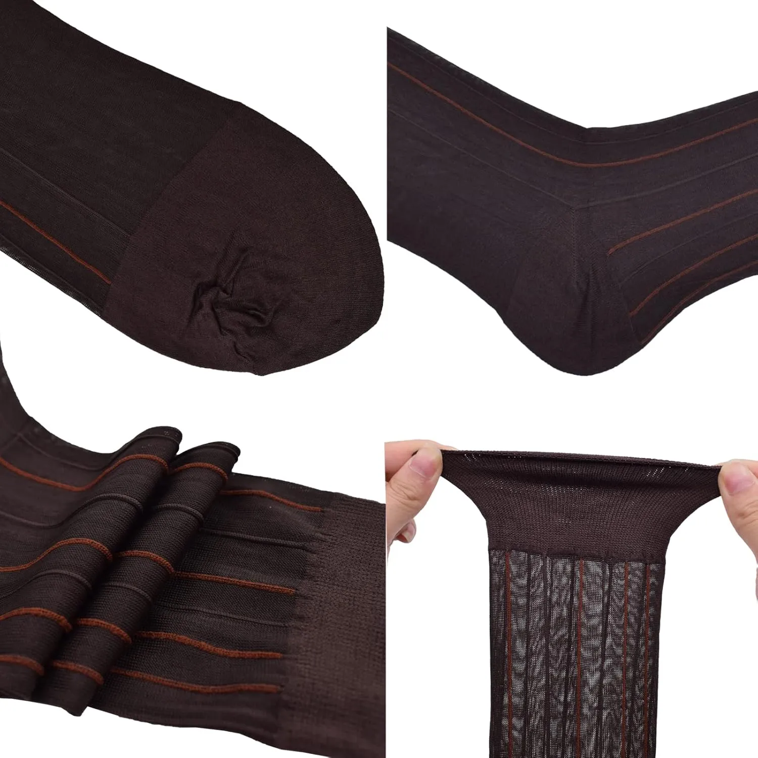 Nanxson 5/10 Pairs Men's Ultra Thin Socks Sheer Casual Sock Dress Socks